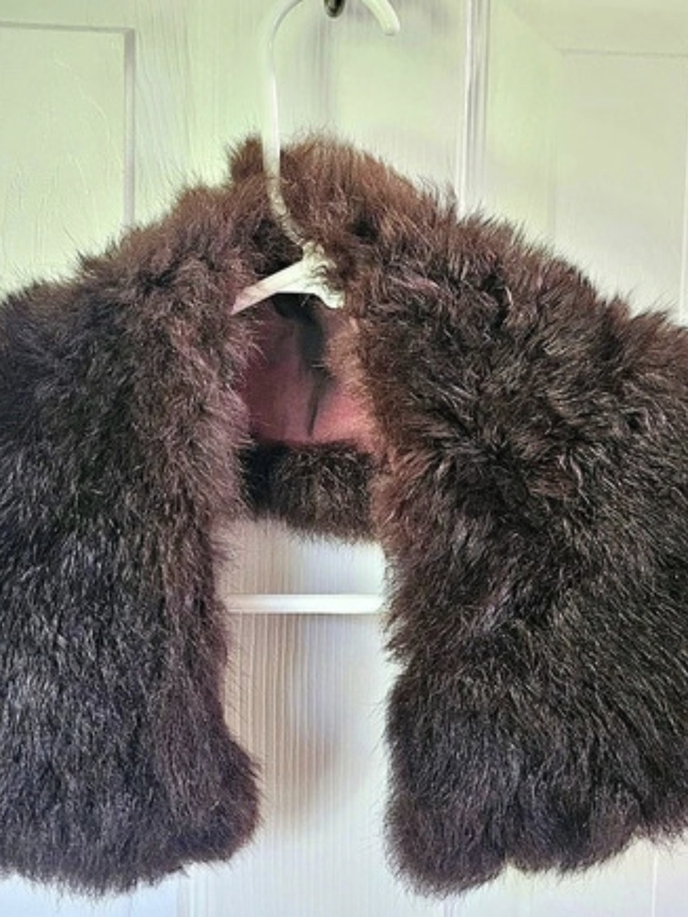 Vintage Dark Brown Genuine Fur Detachable Coat Collar / Neckpiece